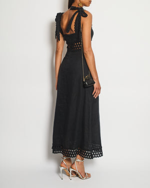Zimmermann Black Sleeveless Linen Maxi Dress Size 1 (UK 10)