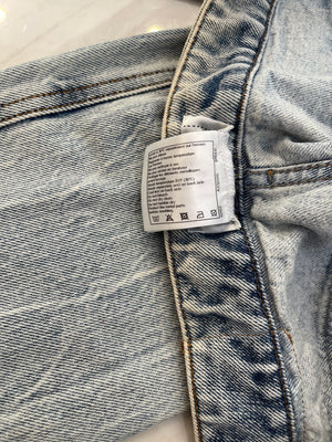 Chanel Blue Straight-Leg Jeans With Heart Silver CC Logo Buttons Size FR 34 (UK 6)