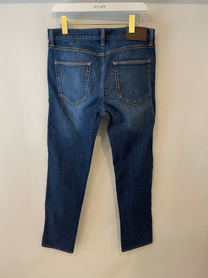 Loro Piana Menswear Blue Jeans with Brown Stitching Detail Size LP 33 (Size M)