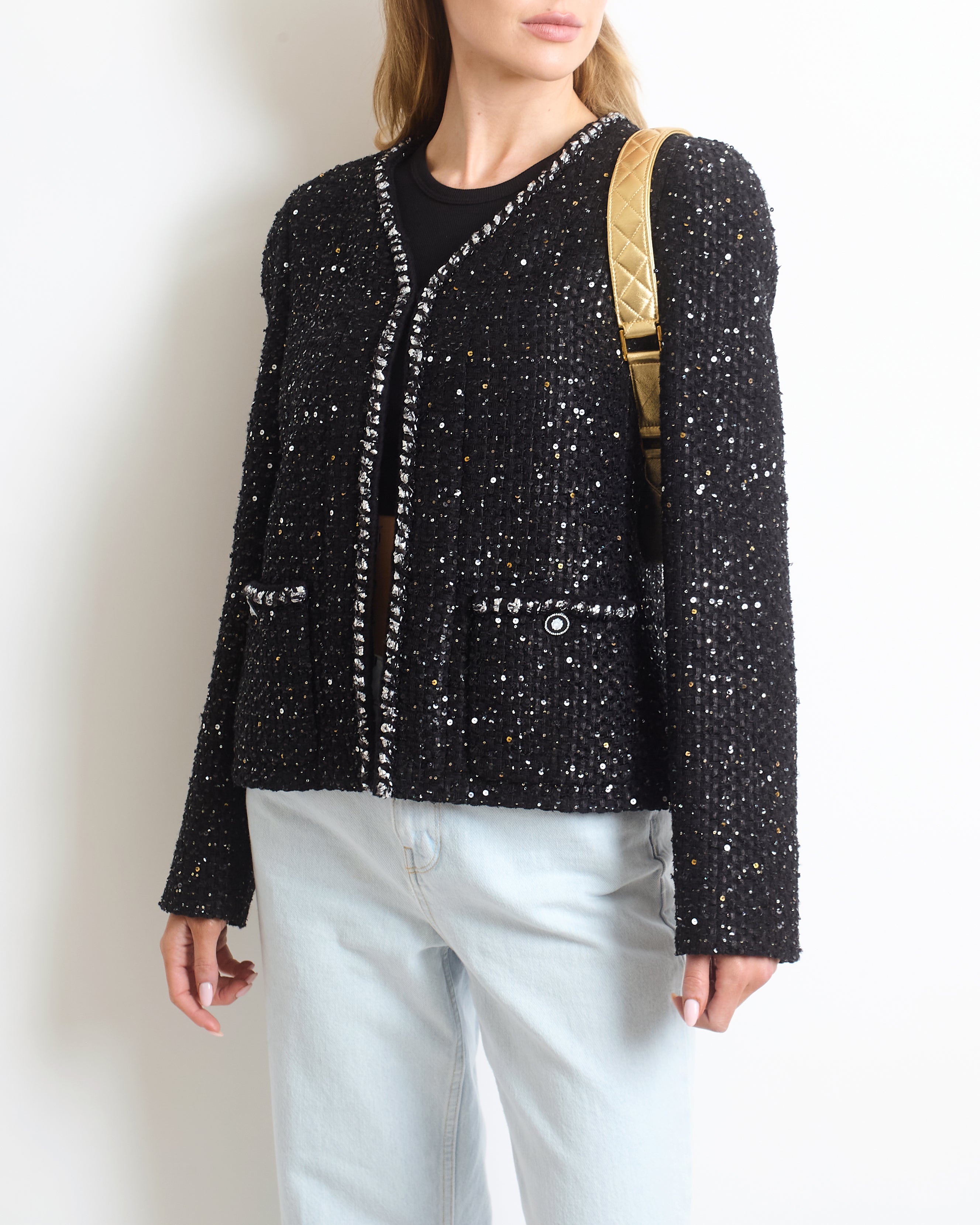 Chanel sequin jacket hotsell