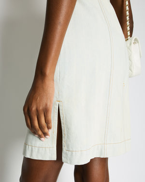 Chanel 18C Light Blue Denim Mini Dress with Button Detail Size FR 38 (UK 10) RRP £2,200