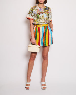 Dolce & Gabbana Multi-Colour Striped Jacquard High-Waist Shorts Size IT 38 (UK 6)