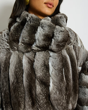 Christian Dior "Haute Couture" 1997 Grey Chinchilla Coat Size FR 42 (UK M)