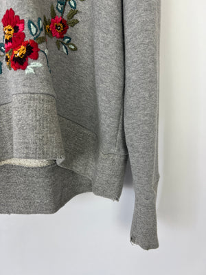 Gucci Grey 'Blind For Love' Hoodie With Embroidery and Distressed Details Size S (UK 8)