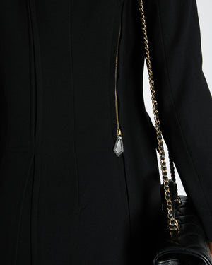 Hermes Black Blazer Jacket with Velvet Collar Detail Size FR 38 (UK 10)