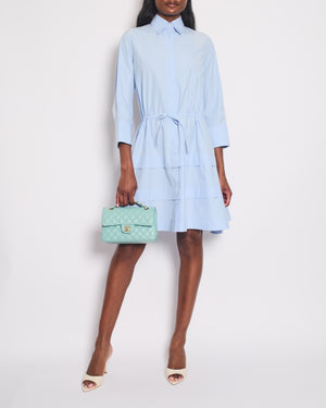 Alaïa Blue Long Sleeve Midi Dress with Back Cut Detail Size FR 36 (UK 8)