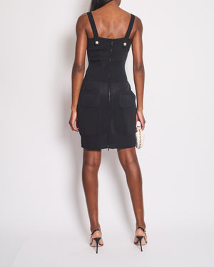 Chanel Black Knit Sleeveless Dress with Pearl Button Details Size FR 38 (UK 10)