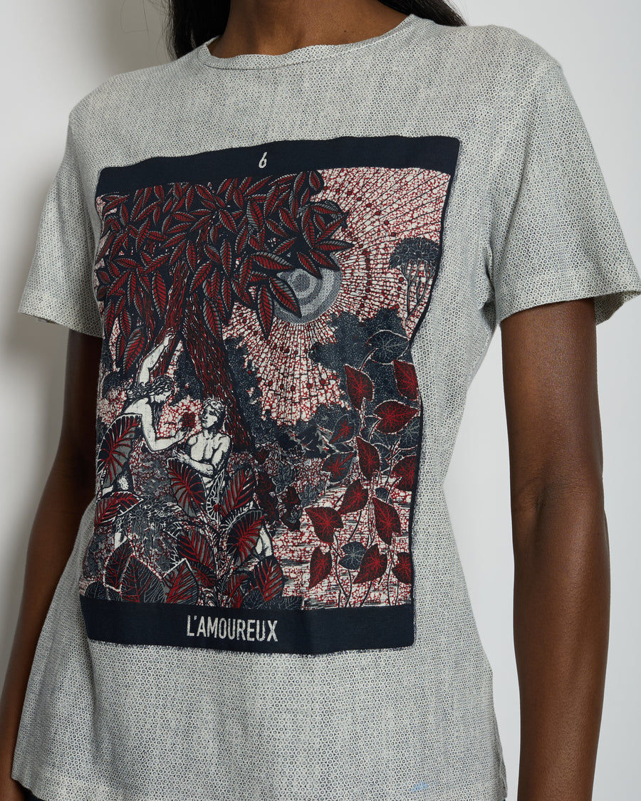 Christian Dior L'Amoureux Printed T-Shirt Size S (UK 8)