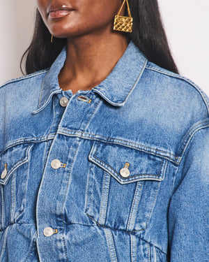 Balenciaga Blue Denim Button Down Jacket Size FR 34 (UK 6)