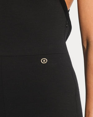 Chanel 20A Black Wool CC Logo Jumpsuit Detail FR 36 (UK 8) RRP £2100