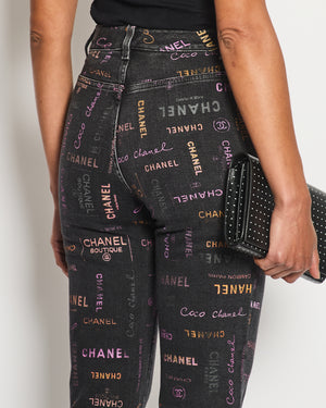 Chanel 22/P Black Logo Skinny Jeans with Pocket Detail Size FR 34 (UK 6)