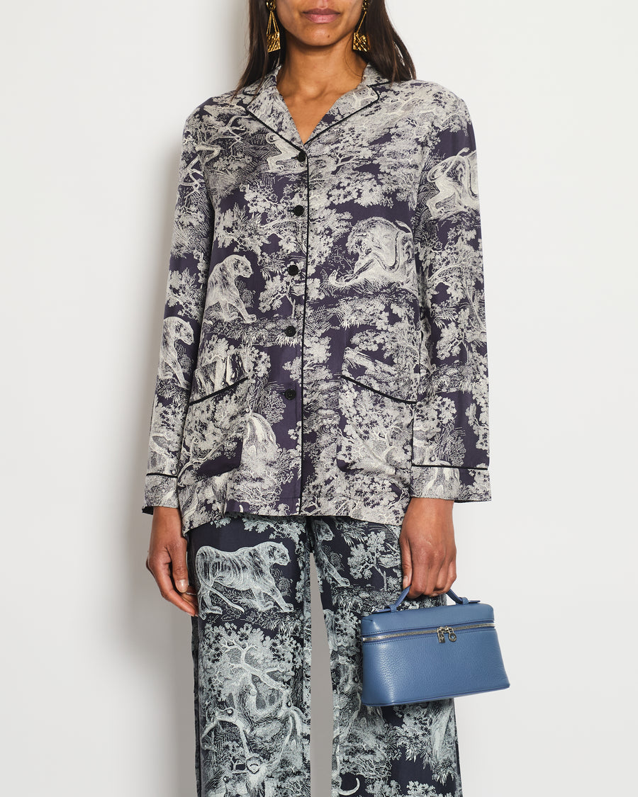 Christian Dior Navy Toile Du Jouy Two-Piece Set Size FR 34 (UK 6)