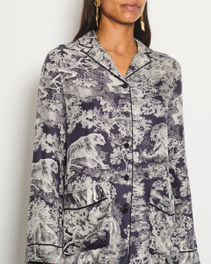 Christian Dior Navy Toile Du Jouy Two-Piece Set Size FR 34 (UK 6)