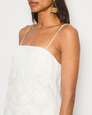 Zimmermann White Floral Embroidered Strap Mini Dress Size 0 (UK 8)