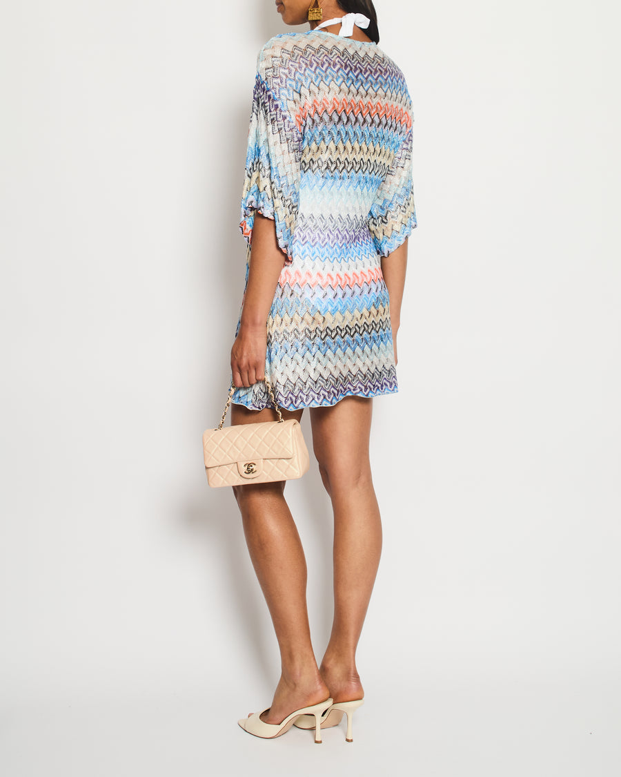 Missoni Blue Zig-Zag Print Beach Cover Up Size IT 38 (UK 6)