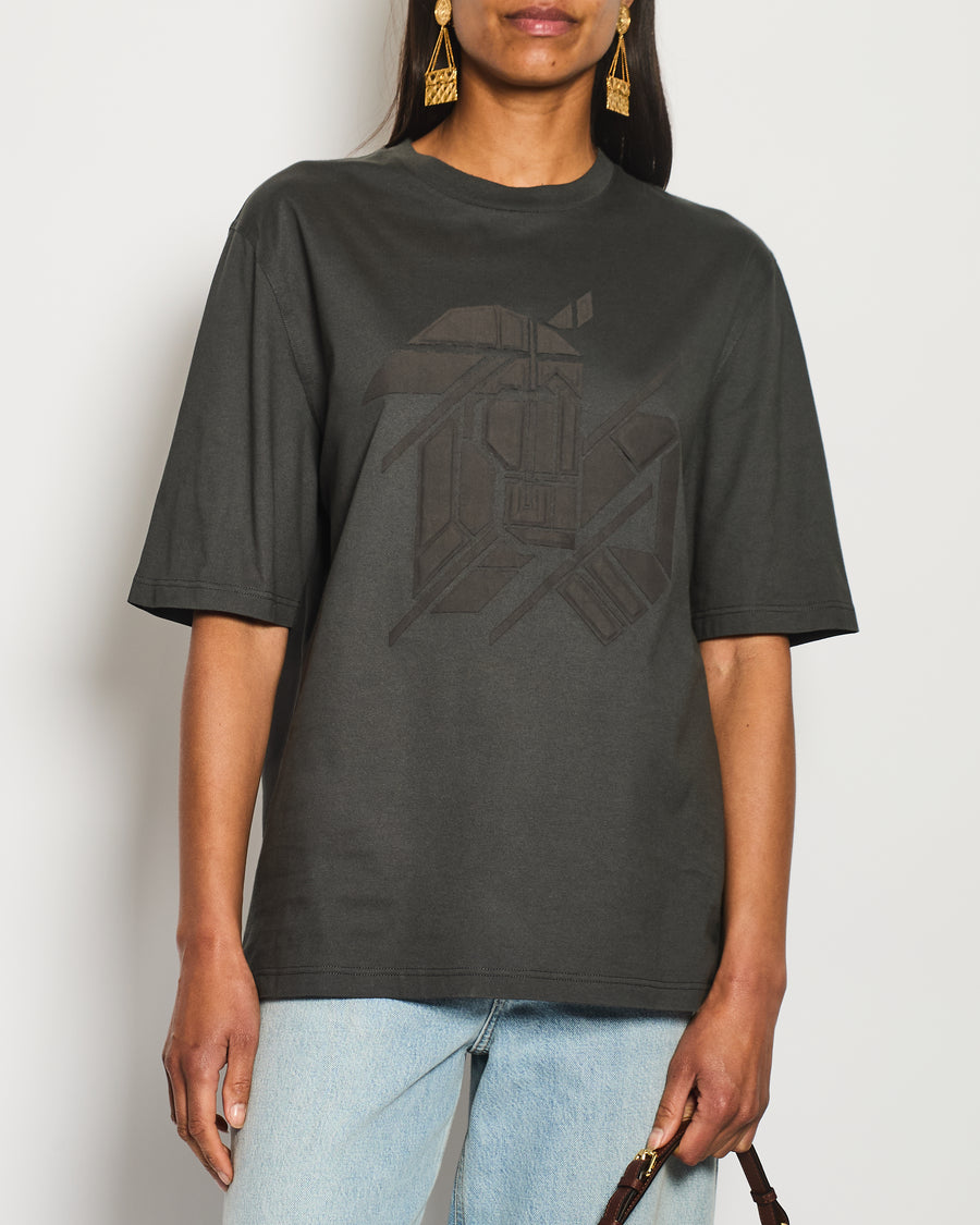 Hermès Grey Chevaux En Symétrie 3D T-Shirt Size UK S (UK 10)