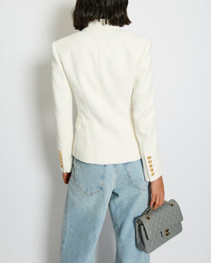 Balmain White Double Breasted Blazer Size FR 34 (UK 6)