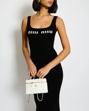 Miu Miu Black Ribbed Strap Midi Dress Size IT 38 (UK 6)