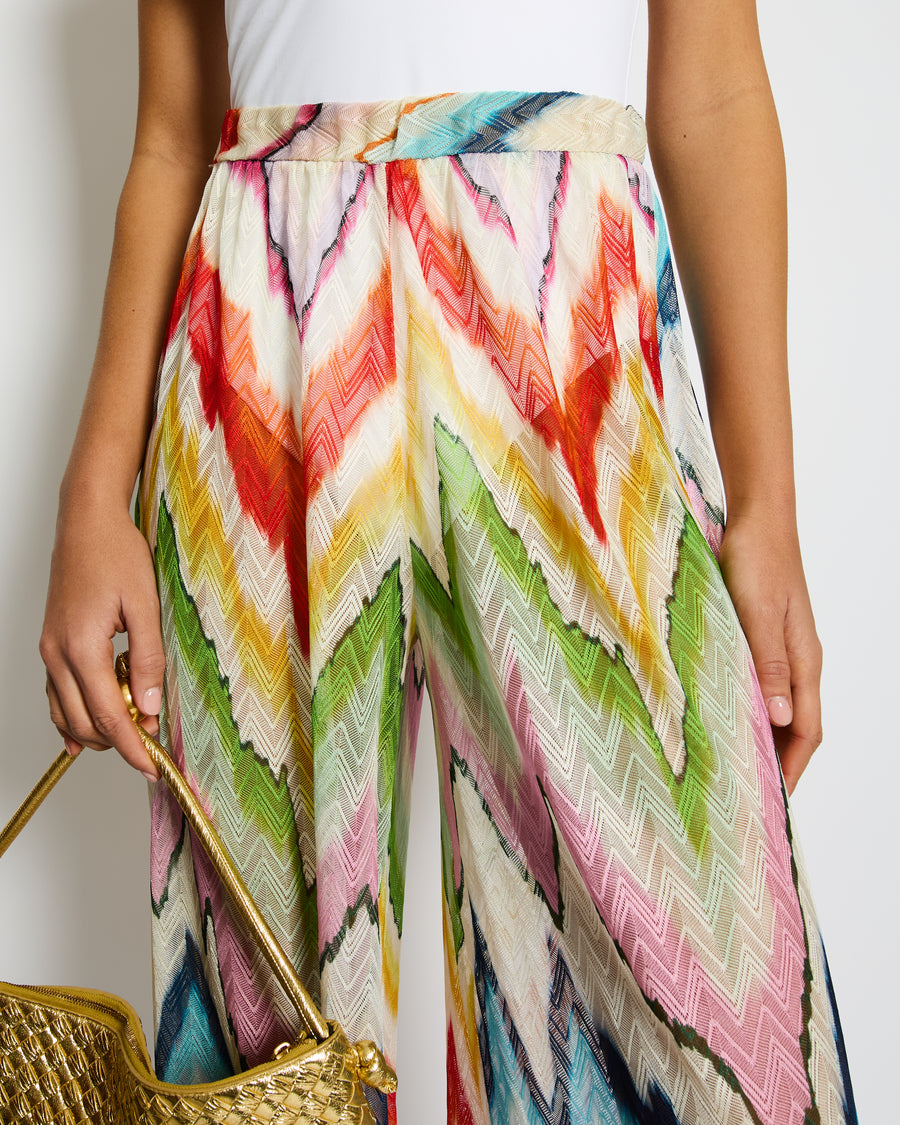 Missoni Multi-Colour Zig Zag Print Trousers Size IT 40 (UK 8)