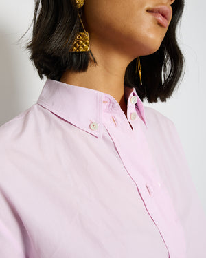 Chanel 24/B Pink Button Down Shirt with Logo Button Detail Size FR 36 (UK 8)