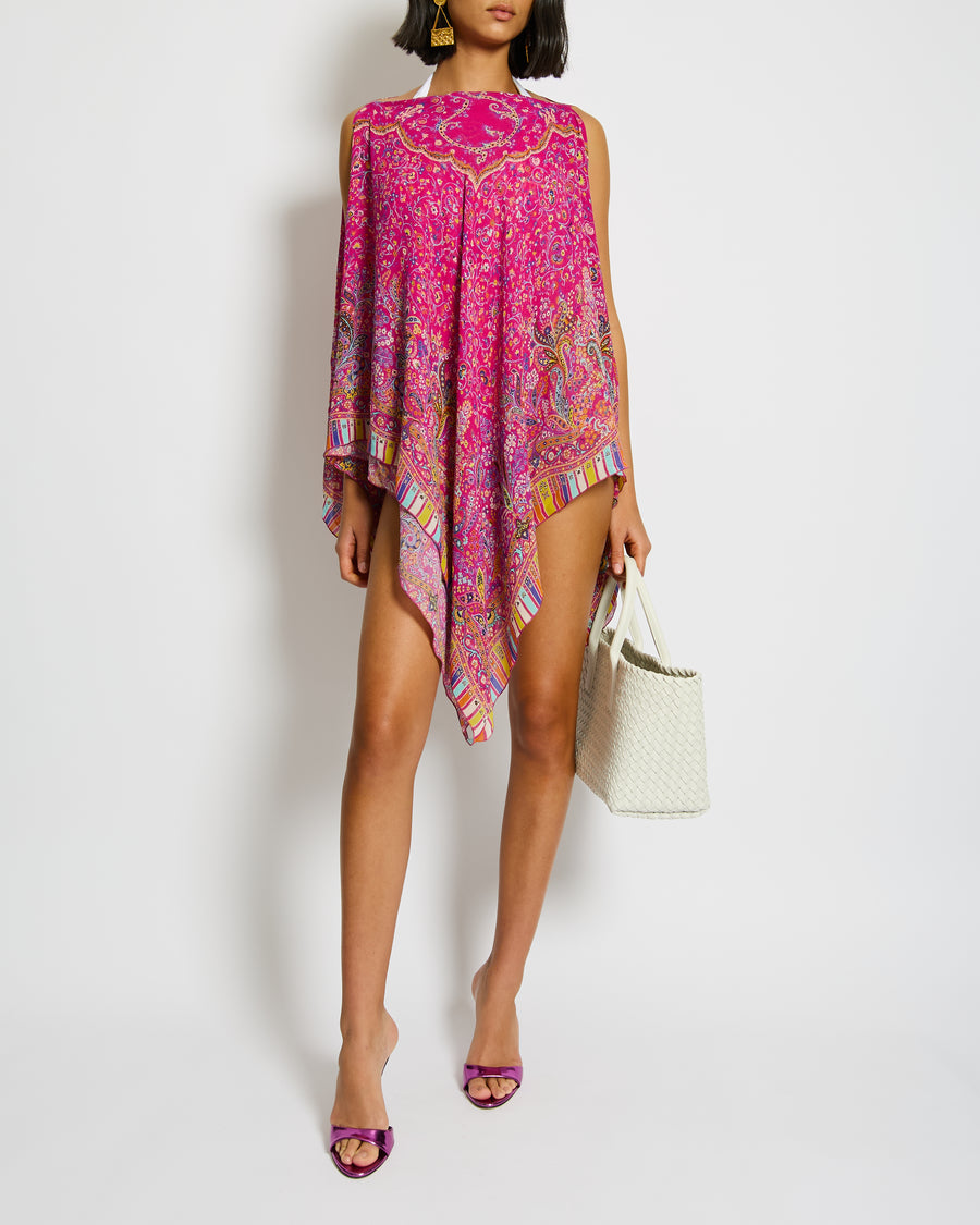 Etro Pink Paisley Print Beach Cover Up Size O/S