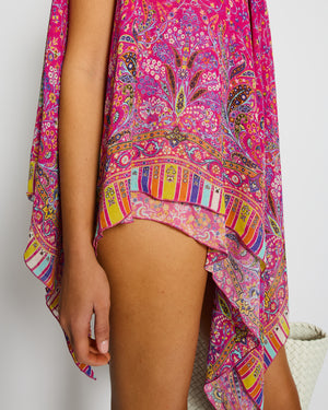 Etro Pink Paisley Print Beach Cover Up Size O/S