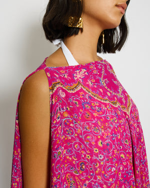Etro Pink Paisley Print Beach Cover Up Size O/S