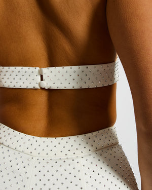 Nadine Merabi White Bra Top with Silver Rhinestone Embellishment Size S/M (UK 8/10)