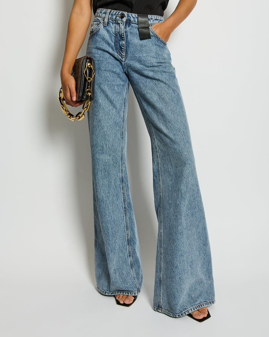 Louis Vuitton Blue Straight Leg Stone Wash Denim Jeans Size 38 (UK 10)