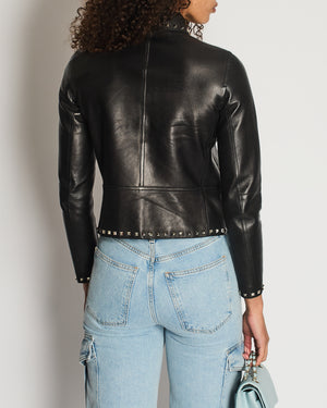 Valentino Black Lambskin Leather Rockstud Jacket Size FR 36 (UK 8) RRP £3,000