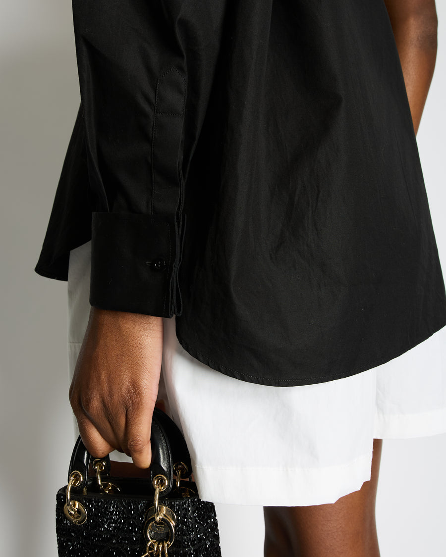 Christian Dior Black Cotton One Sleeve Top FR 38 (UK 10)