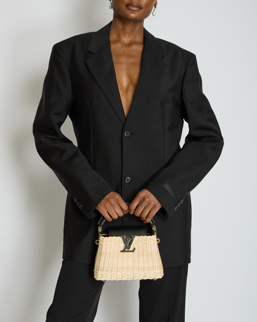 Prada Black Single Breasted Blazer with Triangle Logo at the Back IT 48 (UK 16)