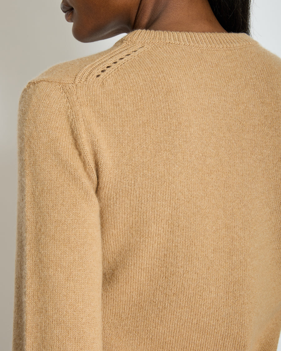 Céline Brown Long Sleeve Cashmere Jumper with Logo Detail Size FR XS (UK 6)
