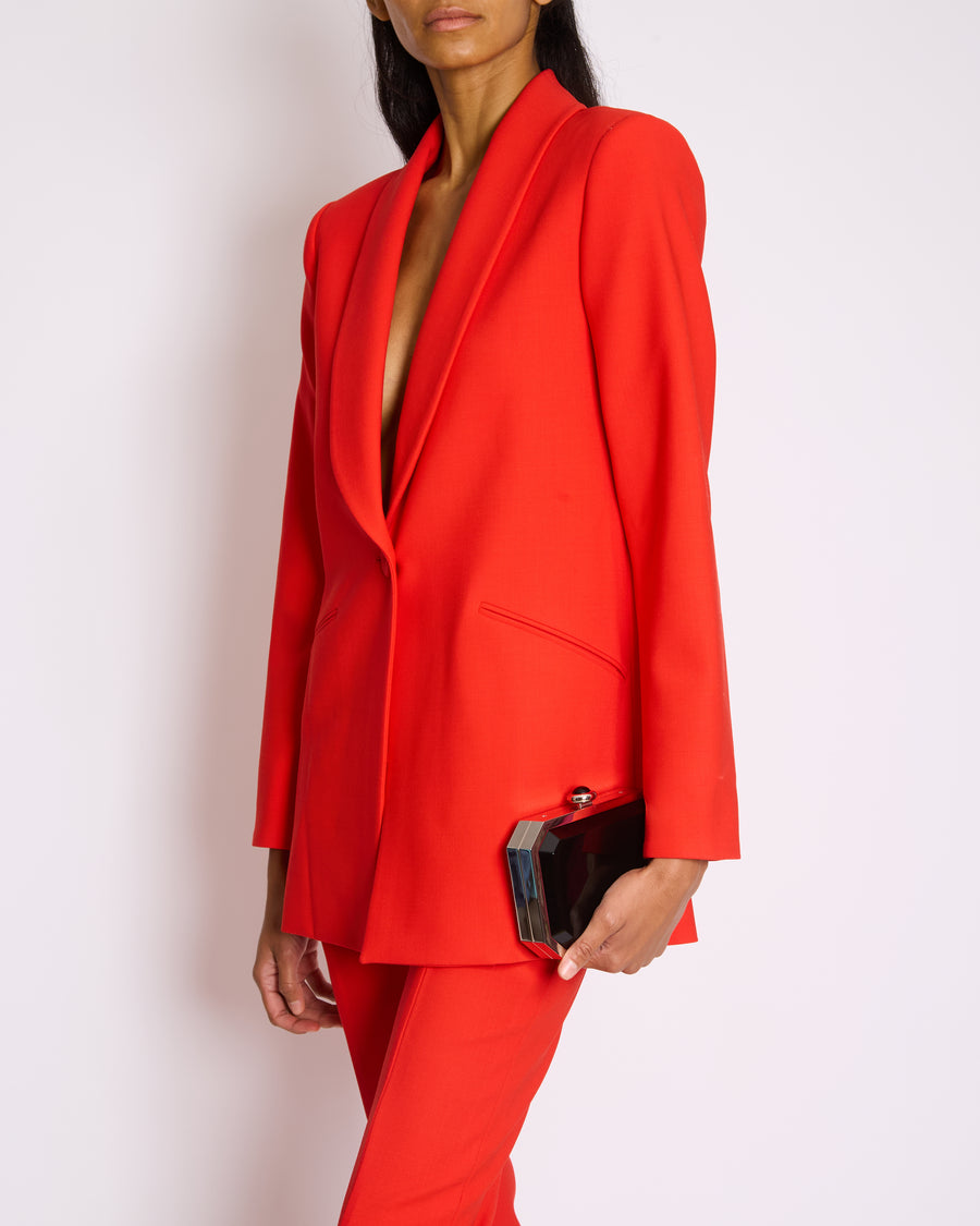 *CURRENT SEASON* Carolina Herrera Red Three Piece Trousers, Jacket and Blouse Set Size US 0 (UK 4)