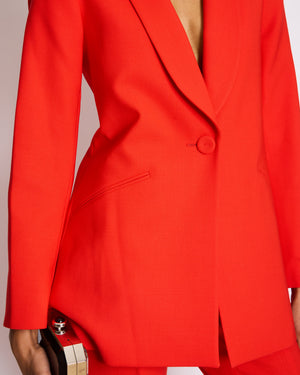 *CURRENT SEASON* Carolina Herrera Red Three Piece Trousers, Jacket and Blouse Set Size US 0 (UK 4)