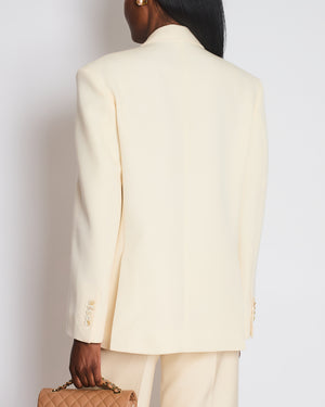 Wardrobe NYC Cream Double Breasted Blazer Jacket Size S (UK 8)