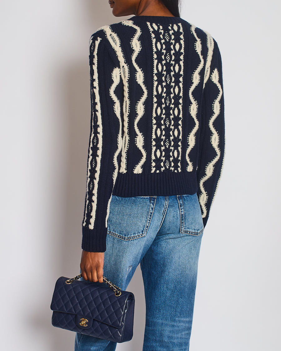 Chanel 18A Paris Hamburg Knitted Glitter Jumper Size FR 38 (UK 10)