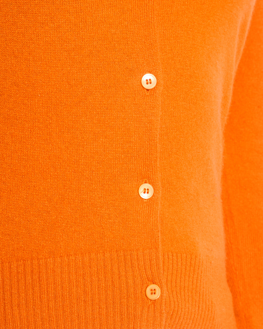 Miu Miu Orange Cashmere Button Down Cardigan with Logo Detail Size IT 36 (UK 4)