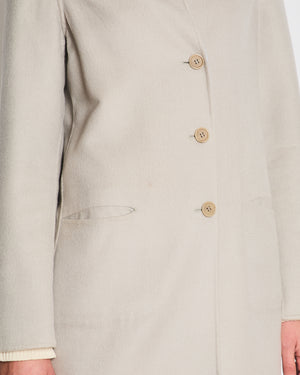 Loro Piana Light Grey and Blue Cashmere Reversible Light Coat Size IT 42 (UK 10)