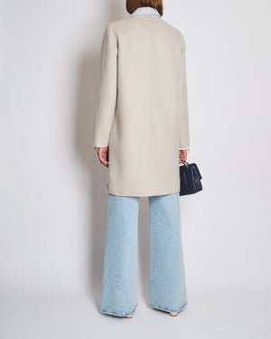 Loro Piana Light Grey and Blue Cashmere Reversible Light Coat Size IT 42 (UK 10)