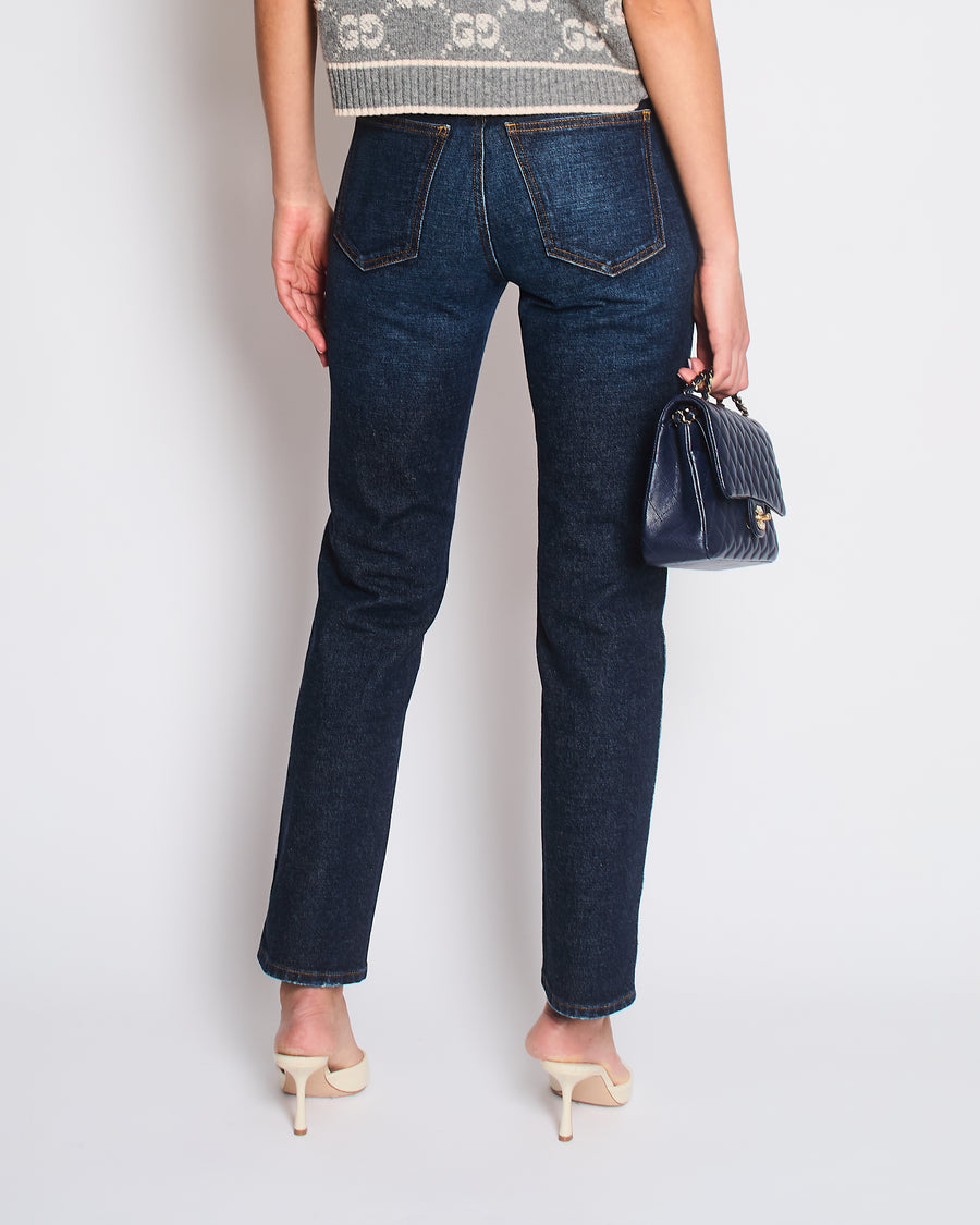 Khaite High-Rise Straight-Leg Dark Blue Jeans Size 26 (UK 8)