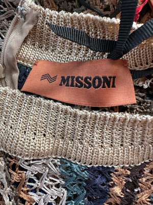 Missoni Brown Crochet Long Sleeve Dress Size IT 40 (UK 8)