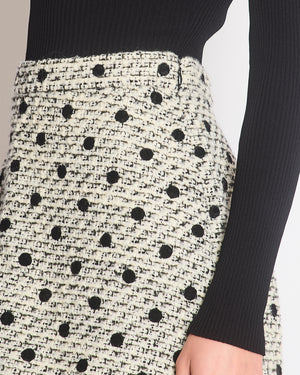 Valentino Black Polkadot Tweed Shorts with Pocket Detail Size IT 40 (UK 8)