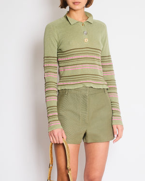 Christian Dior Khaki Mid-Rise Shorts with Pocket Detail Size FR 36 (UK 8)