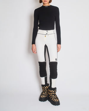 Fendi White Ski Trousers with Knee Pads and Black Panelling Size IT 38 (UK 6)