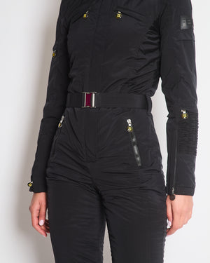 Fendi Black Long Sleeve Ski-Suit with Mink Fur Collar Trim Size IT 38 (UK 6)