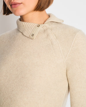 Loro Piana Beige High Neck Long Sleeve Cashmere Jumper Size IT 40 (UK 8)