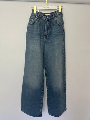 Grlfrnd Blue Waist High Wasted Jeans Size 26 (UK 8)