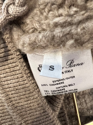 Loro Piana Light Brown Cashmere Knitted Shorts with Drawstring Detail Size S (UK 8) RRP £1,000