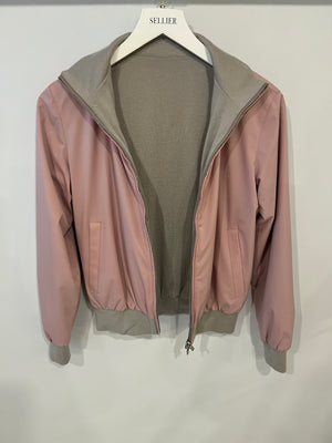Loro Piana Pink and Grey Reversible Cashmere Jacket Size XS (UK 6)